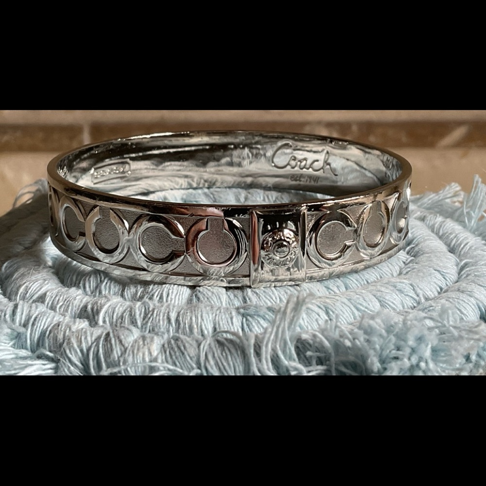 Coach Silver-tone Bangle Bracelet